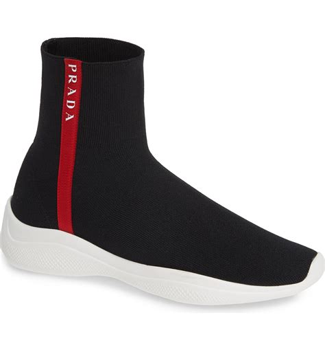 prada black socks sneaker|prada sock sneakers women's.